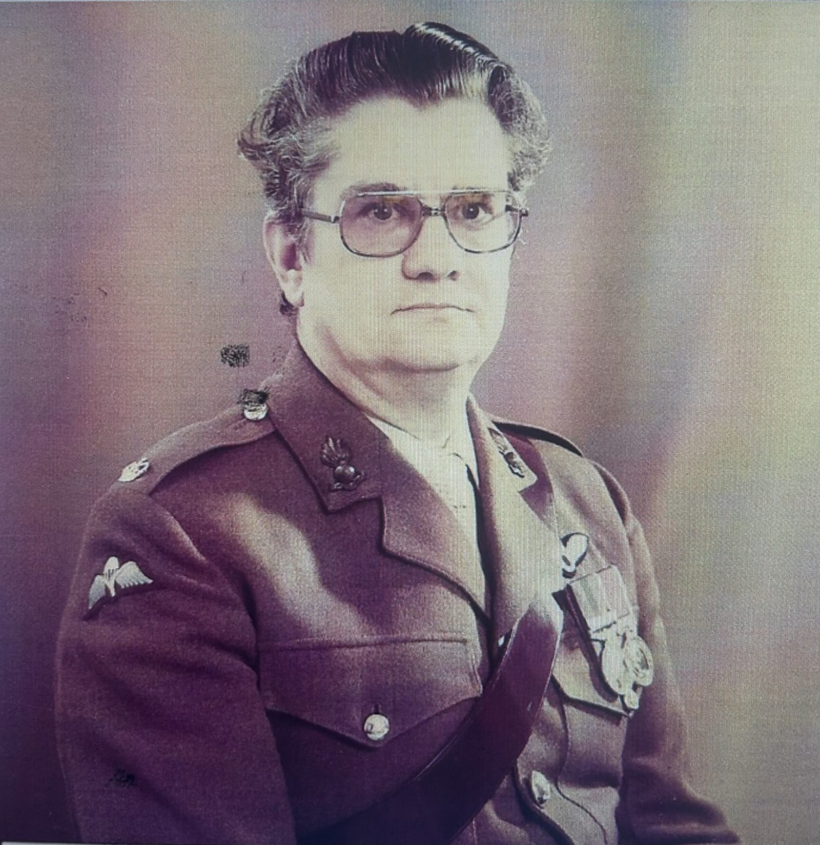 Resident and veteran John Reynolds, shown in his uniform